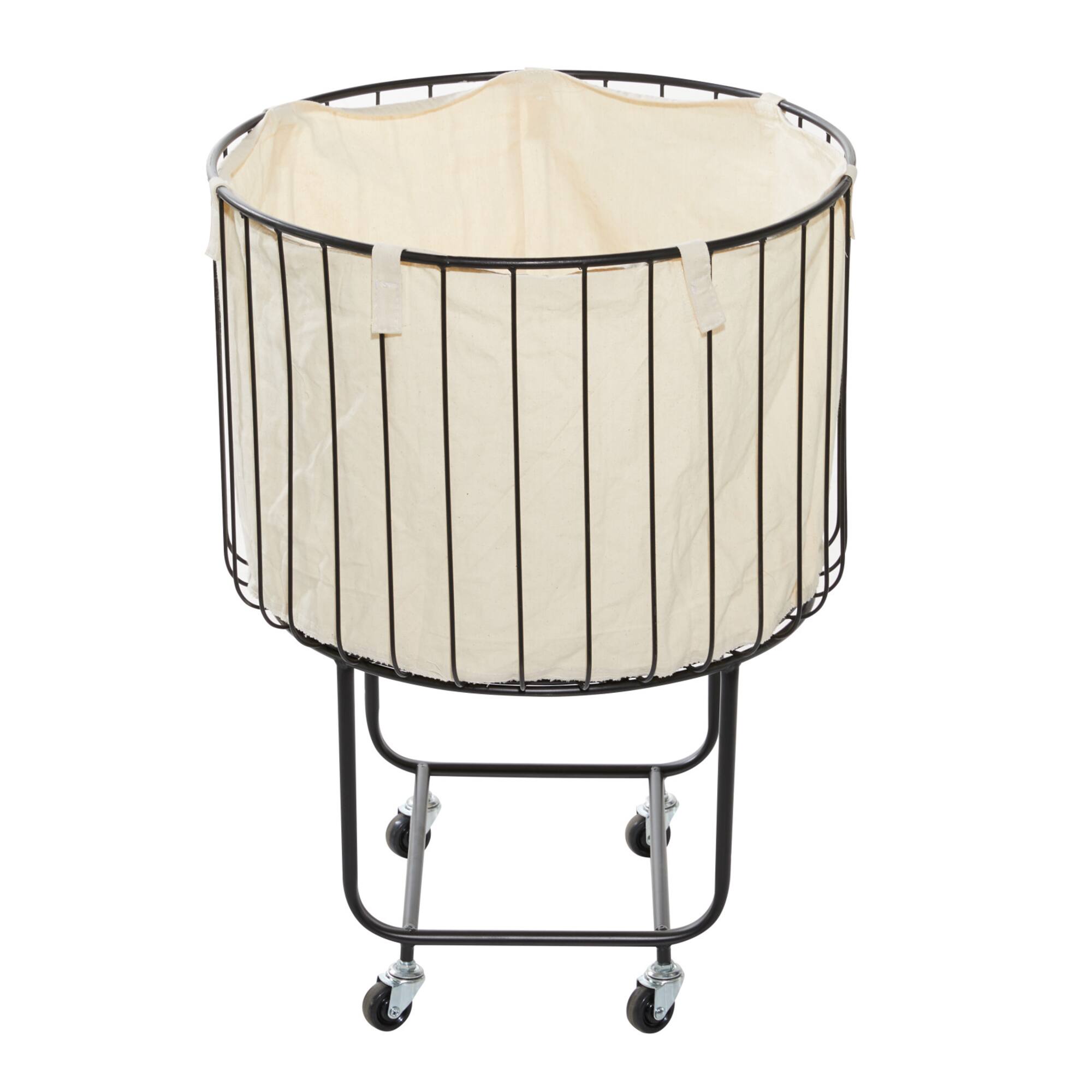 Black Contemporary Metal Storage Cart, 26" x 19"